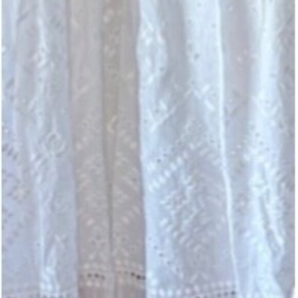 Unsubscribed White Eyelet Drop Waist Sundress Spaghetti Strap Cotton Dress Med - Picture 15 of 16